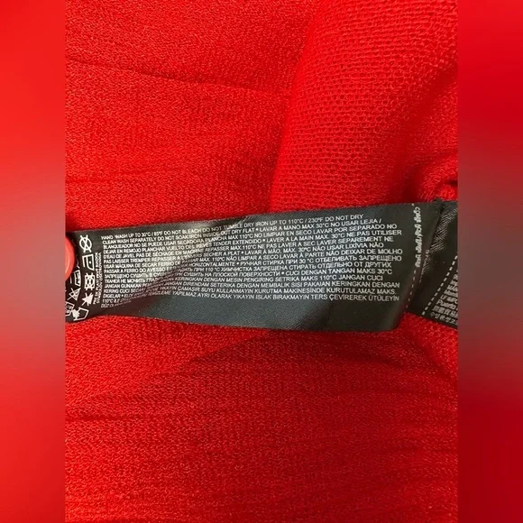 Mango Women’s Red One-Shoulder Asymmetric Ruffled Dress Size 10 - Picture 13 of 15